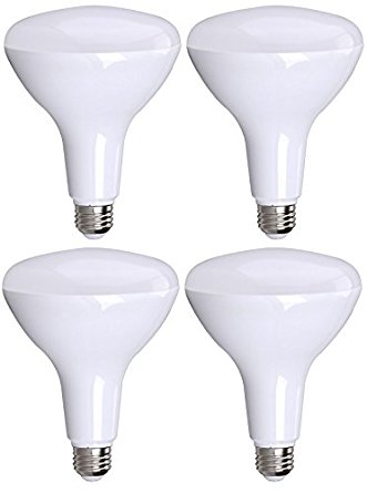 4 Pack Bioluz LED BR40 90 CRI Dimmable LED Bulb, 80W Equivalent (Uses 13W), 1000 Lumen 3000K (Soft White), Indoor/Outdoor Wide Flood Light 110° Beam Angle, Medium Base (E26) UL Listed (Pack of 4)