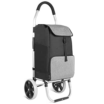 Inateck Trolley per la Spesa con Grande capacità di carico e Borsa di Isolamento Termico, Borsa per la Spesa Leggera con Ruote, Portata Massima 45 kg, 41 l, Nero