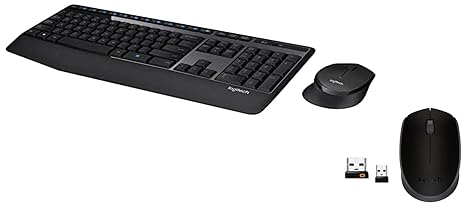 Logitech MK345 Wireless Combo Full-Sized Keyboard with Palm Rest & B170 Wireless Mouse, 2.4 GHz with USB Nano Receiver, Optical Tracking, 12-Months Battery Life, Ambidextrous, PC/Mac/Laptop - Black