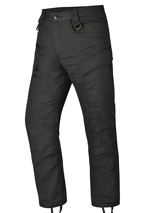 HARD LAND Men’s Waterproof Tactical Pants Lightweight Ripstop Teflon Work Cargo Pants BDU with Knee Pads Pockets