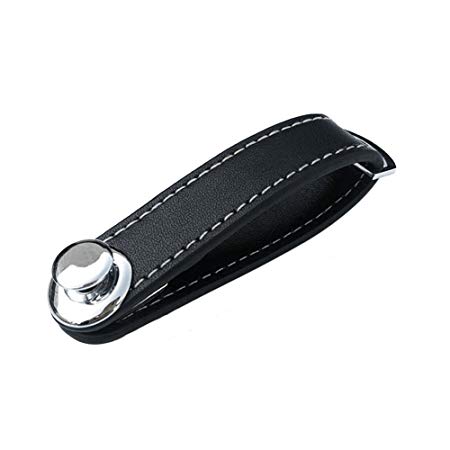 MGhome Key Holder Pocket Key Organizer Secure Locking Genuine Leather Keychain Tools (Black)