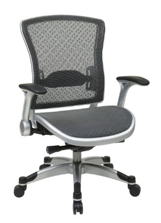 SPACE Seating Professional R2 SpaceGrid Back and Seat, Platinum Finish Adjustable Managers Chair