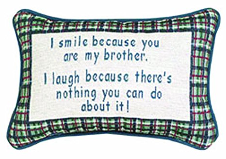 Manual I Smile I Laugh/Brother 12.5 x 8.5-Inch Decorative Throw Pillow