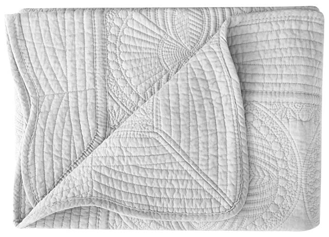 Lullaby Baby Toddler Blankets All Weather Lightweight Embossed Quilt, Grey