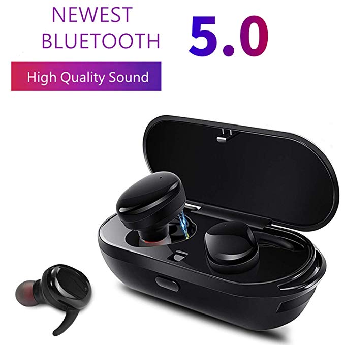 Bluetooth headsets Bluetooth 5.0 Touch Control Wireless Earbuds Stereo IPX5 Waterproof Sweatproof Noise Cancelling Earphones, Built in Mic Cordless in Ear Headsets