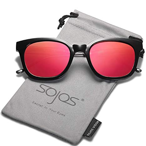 SOJOS Classic Polarized Sunglasses for Women Men Mirrored Lens SJ2050