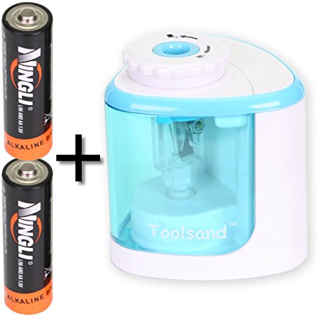 Electric Pencil Sharpener, Battery-Powered High-Speed Automatic, best for Colored and No. 2 Wood Graphite Pencils, for Home Office School Classroom Adults Kids [batteries included] (White/Blue)