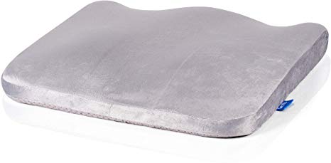 Comfty-Orthopedic Seat Cushion for Comfort and Relief - Memory Foam Cushion for Back Pain, Spine Alignment, and Sciatica Relief, Grey