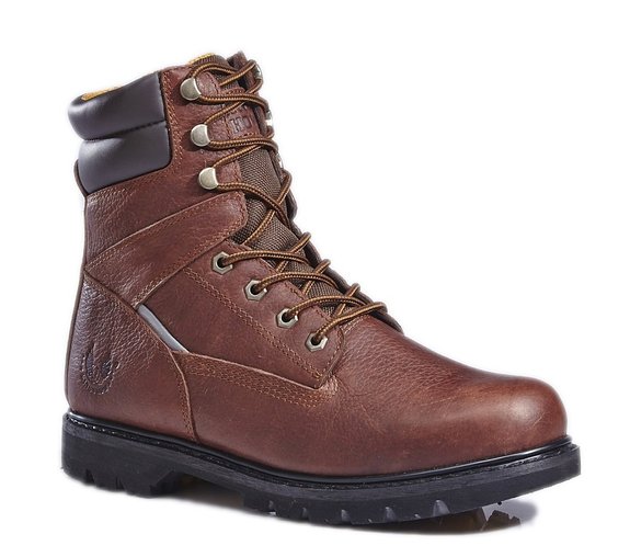 KINGSHOW Mens 1312 7 Premium Full-Grain Leather Plain Rubber Sole Soft Toe Work Boots