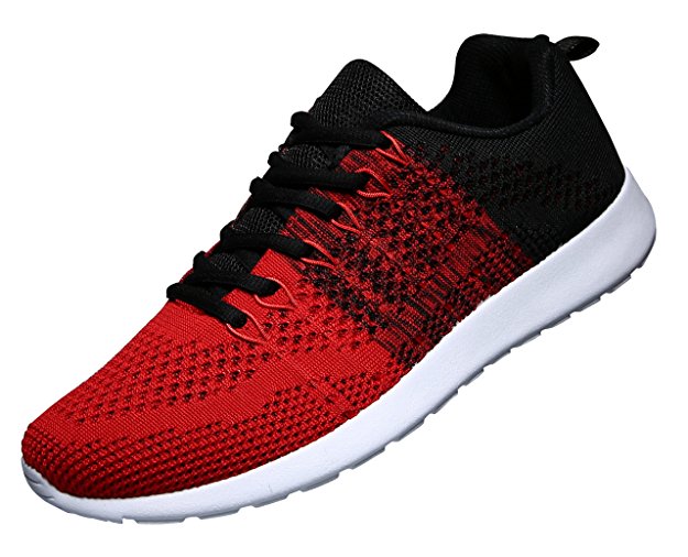 WELMEE Men's Knit Breathable Casual Sneakers Lightweight Athletic Tennis Walking Running Shoes