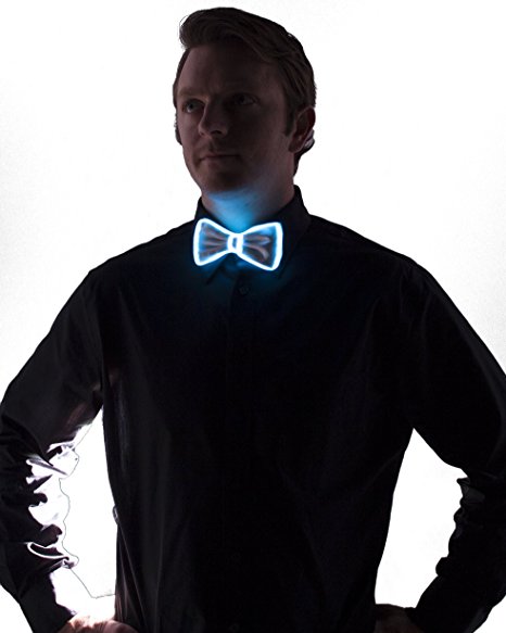 White Light Up Bow Tie