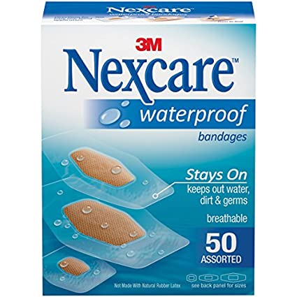 Nexcare Waterproof Bandage, Assorted Size, Clear