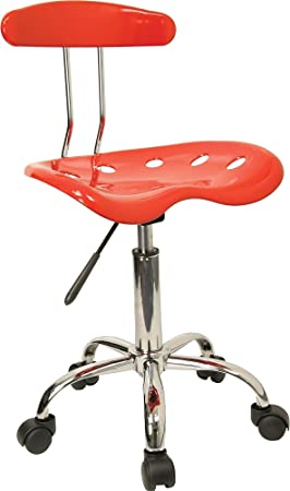 Flash Furniture Vibrant and Chrome Swivel Task Chair with Tractor Seat