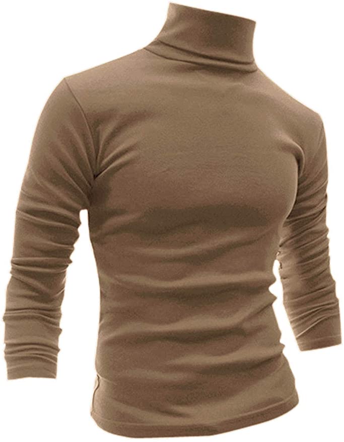 uxcell Men Slim Fit Lightweight Turtleneck Long Sleeve Pullover Top Turtleneck T-Shirt