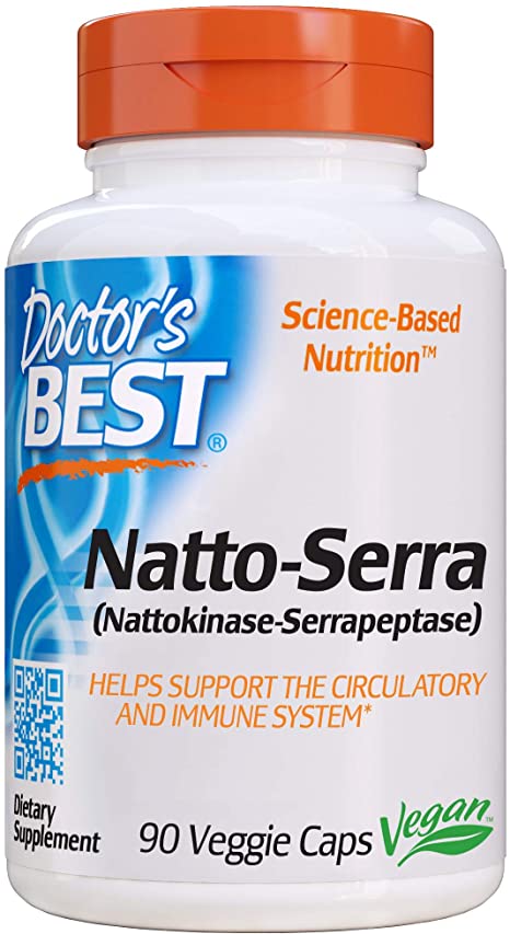 Doctor's Best Natto-Serra, Non-GMO, Vegan, Gluten Free, 90 Veggie Caps