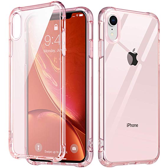 ULAK iPhone XR Case Clear, Slim Fit Transparent Flexible Soft TPU Bumper Shock-Absorption Cover for Apple iPhone XR Case (2018)-Retail Packaging, Rose Gold Clear