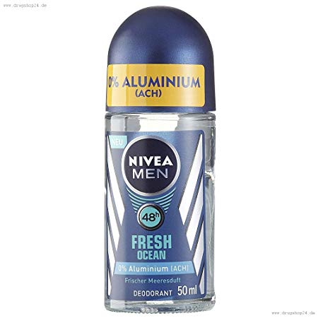 Nivea Men Fresh Ocean Aluminum Free 48h Deodorant Roll-On 50 ml / 1.7 fl oz