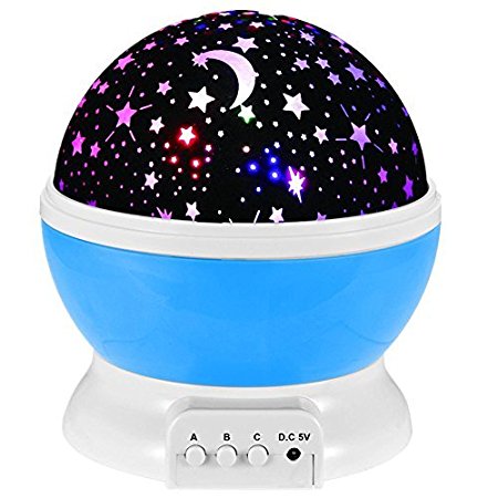 Star Projector Galaxy Nightlight Starry Projection Lamp Space Night Light Moon and Stars Sky Ceiling Projector Kids Gifts for Bedrooms (blue)
