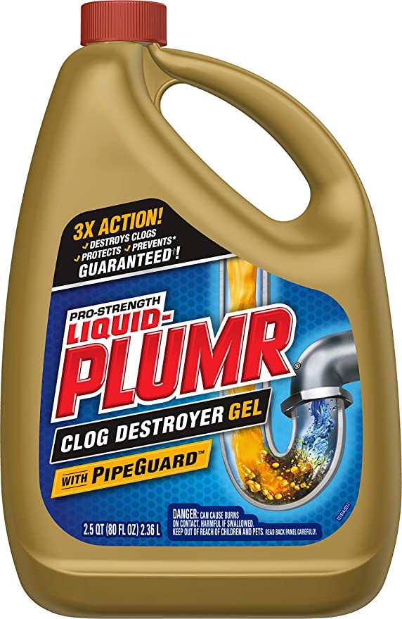 Liquid-Plumr Pro-Strength Full Clog Destroyer Plus PipeGuard, 80 Ounces (Packaging May Vary)