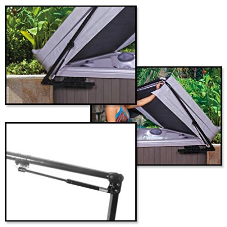 The Cover Guy - Hydraulic Hot Tub Cover Lifter - Opens Easily With One Hand - Spa Cover Lift - Strong & Compact - Improve Your Hot Tub Experience - Fits up to 96x96 Inch - 1-Year Warranty