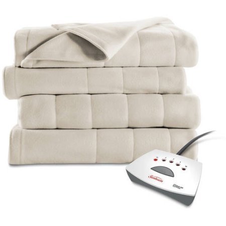 Sunbeam Electric Heated Fleece Blanket (King, Seashell)