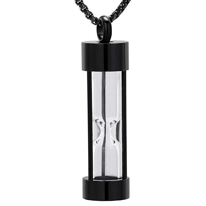 Oinsi Eternity Memory Hourglass Urn Necklace Cremation Jewelry Pendants for Women Men  Gift Box Fill Kits