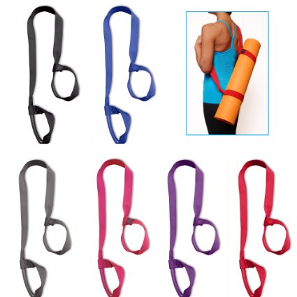 Clever Yoga Mat Strap Sling Made With The Best Durable Cotton - Comes With Our Special Namaste Lifetime Warranty Mat not included 66in and 85in