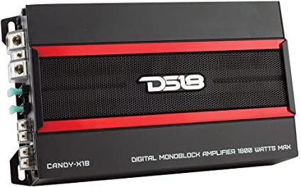 DS18 CANDY-XXL1B Amplifier in Black - Class D, Monoblock, 3000 Watts Max, Digital, 1/2/4 Ohm, with Remote Subwoofer Level Controller - Compact Mini Amplifier for Speakers in Car Audio System