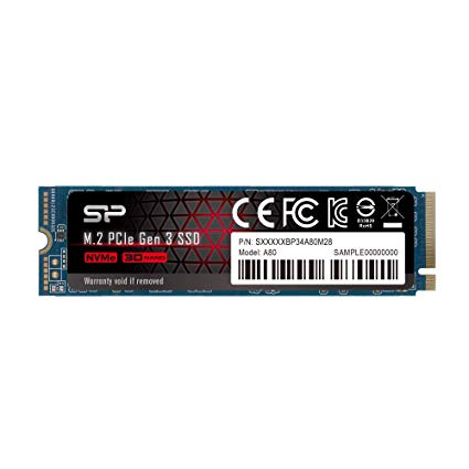 Silicon Power 512GB NVMe PCIe Gen3x4 M.2 2280 R/W up to 3,200/3,000MB/s SSD (SU512GBP34A80M28AB)