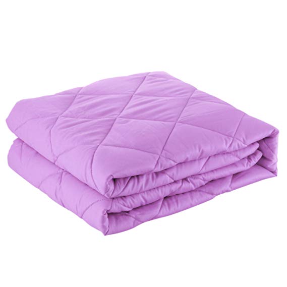 Deeto Weighted Heavy Blanket, 36"x48",5LB,Purple, Quilted Blanket 100% Cotton Material with Spotless Glass Beads