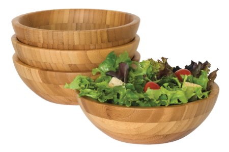 Lipper International Small Bamboo Bowls Set of 4