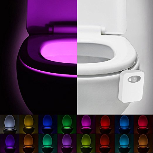 Toilet light, Neolight 16 Color Motion Sensor LED Toilet Bowl Night Light Battery Included
