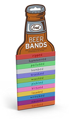 Fred & Friends BEER BANDS Drink Markers - Bombed, Set of 12