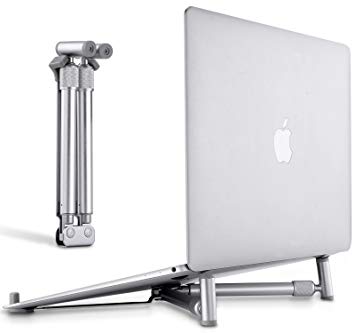 JUBOR Laptop Stand for MacBook Lap Notebook PC, Aluminium Cooling Ventilated Adjustable Portable Foldable Ergonomic Lightweight Airflow Universal Stand for 12"-17"