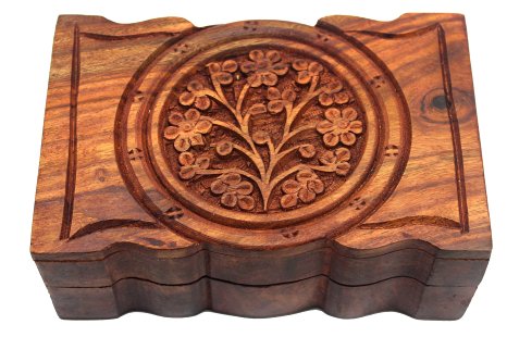 Govinda® Rosewood Box Tree of Life 4 x 6 Inch