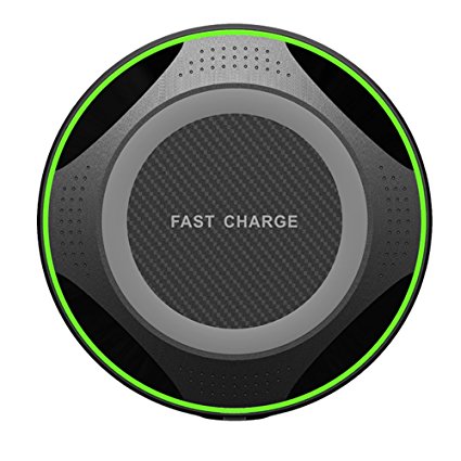 Wireless Charger, iPhone X Wireless Charger, 7.5W Wireless Charging for iPhone X 8/8 Plus, 10W Fast Wireless Charging for Samsung Galaxy S9/S9 Plus/S8/Note 8/5/S7,5W for All Qi enabled Phones