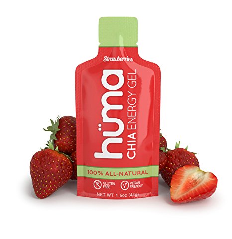 Huma Chia Energy Gel, Strawberries, 12 Gels - Premier Sports Nutrition for Endurance Exercise