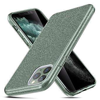 ESR Glitter Case Compatible for iPhone 11 Pro Max Case, Glitter Sparkle Bling Case [Three Layer] for Women [Supports Wireless Charging] for iPhone 11 Pro Max (2019 Release), Dark Green