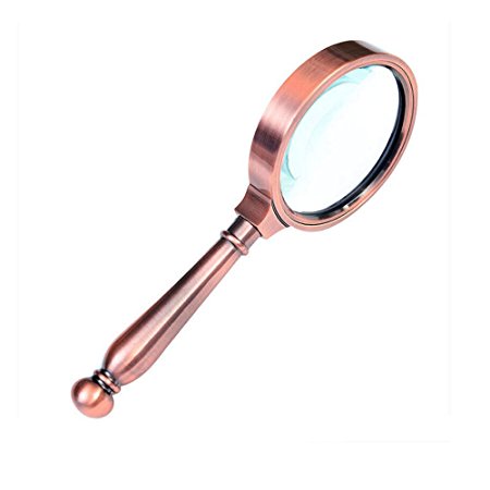 Smileto Classic Design Handheld 75mm 6X Magnifier Magnifying Glass Loupe for Reading, Low Vision, Inspection, Craft, Jewelry