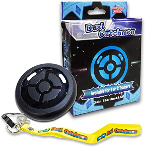 Dual Catchmon | Automatically Catching & Collecting Items Compatible with Pokemon Go | Up to 2 Trainers use | iOS and Android Compatible (Black)