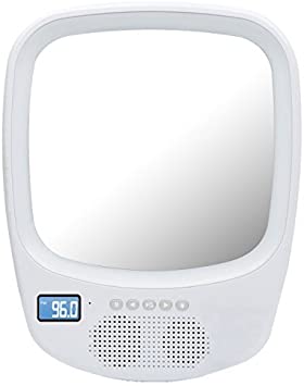 QFX R-70S Wireless Speaker with Fogless Light Up Mirror White