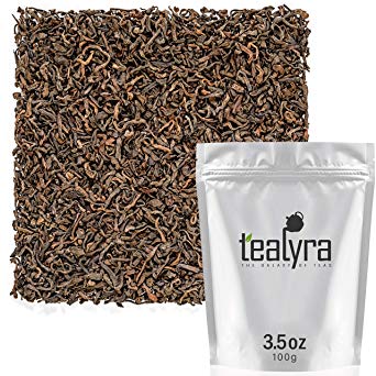 Tealyra - 35 Years Golden Royal Pu-erh Ripe - Rare Guangxi Aged Pu Erh - Loose Leaf Tea - Healthy Tea - Bold Caffeine - 100g (3.5-Ounce)