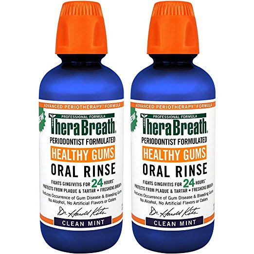 TheraBreath 24 Hour Healthy Gums Periodontist Formulated Oral Rinse, 16 Ounce (Pack of 2)