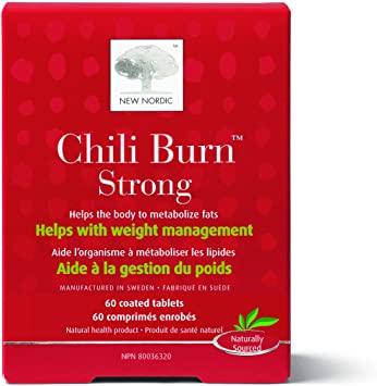 New Nordic Chili Burn Tablets | Natural Weight Management Supplement to Burn Fat | With Green Tea (EGCG) Chili and Chromium | Swedish Made | 60 Count (Pack of 1)