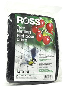 Ross Tree Netting (Use as Bird Netting to Protect Trees from Birds and Other Small Animals) UV-protected Black Plastic Mesh, 14 feet x 14 feet