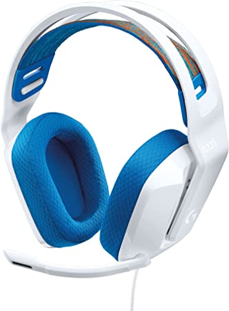 Logitech G335 Wired Gaming Headset, with Microphone, 3.5mm Audio Jack, Comfortable Memory Foam Earpads, Lightweight, Compatible with PC, Playstation, Xbox, Nintendo Switch - White