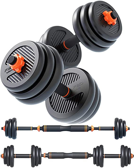 FEIERDUN Free Dumbbells Weights Set Adjustable Barbell Fitness Kettlebells Push Up Stand