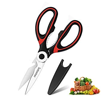 Kitchen Shears - Ultra Sharp Premium Heavy Duty Kitchen Shears and Multi Purpose Scissors (Red)