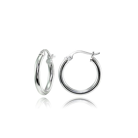 Hoops & Loops Sterling Silver 2mm High Polished Small Round Hoop Earrings