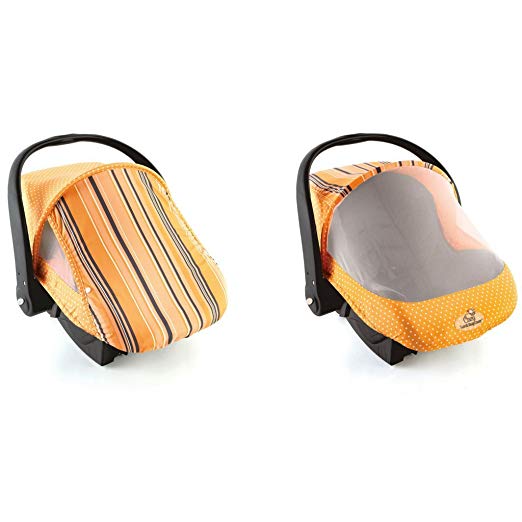 Cozy Cover Sun & Bug Cover (Orange Stripe) - The Industry Leading Infant Carrier Cover Trusted by Over 2 Million Moms Worldwide for Protecting Your Baby from Mosquitos, Insects and The Sun